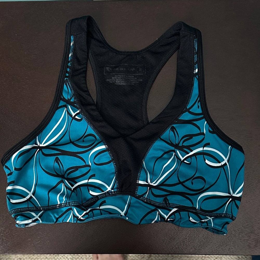 Tek Gear Teal and Black Sports Bra - Picture 1 of 3